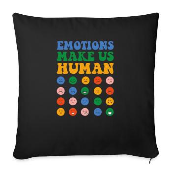 Les émotions nous rendent humains, la santé mentale - Housse de coussin décorative 45 x 45 cm - noir - Devant