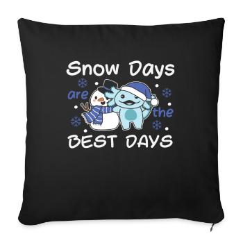Axolotl Snow Days sont les meilleurs jours Schneemann - Housse de coussin décorative 45 x 45 cm - noir - Devant