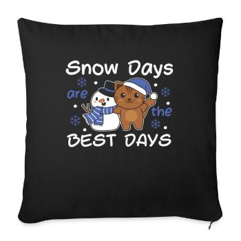 Cat Snow Days are the best days Snowman - Sofa pillowcase 17,3'' x 17,3'' (45 x 45 cm) - black - Front