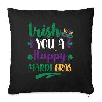 Irish You A Happy Mardi Gras Green Clover - Sofa pillowcase 17,3'' x 17,3'' (45 x 45 cm) - black - Front