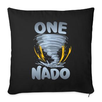 One-nado warning 1st birthday | Tornado - Sofa pillowcase 17,3'' x 17,3'' (45 x 45 cm) - black - Front