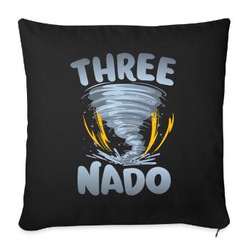 Three Cyclone Warning 3rd birthday | Tornado - Sofa pillowcase 17,3'' x 17,3'' (45 x 45 cm) - black - Front