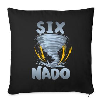 Six-nado Warning 5th birthday | Tornado - Sofa pillowcase 17,3'' x 17,3'' (45 x 45 cm) - black - Front
