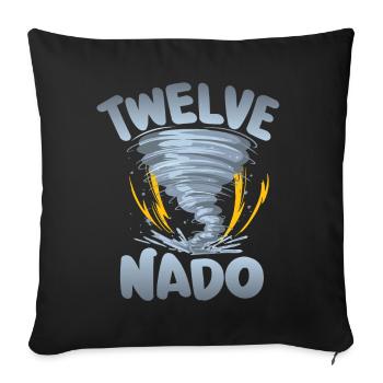 Avertissement Ten-nado 12e anniversaire | Tornade - Housse de coussin décorative 45 x 45 cm - noir - Devant