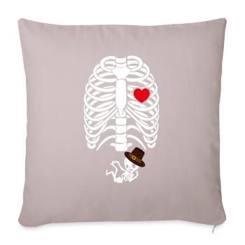 Pregnancy Announcement Thanksgiving Skeleton - Sofa pillowcase 17,3'' x 17,3'' (45 x 45 cm) - light taupe - Front