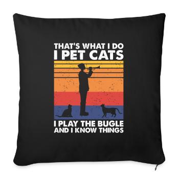 C’est ce que jouent les chats de compagnie Le clairon Savoir des choses - Housse de coussin décorative 45 x 45 cm - noir - Devant