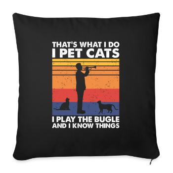 C’est ce que jouent les chats de compagnie Le clairon Savoir des choses - Housse de coussin décorative 45 x 45 cm - noir - Devant