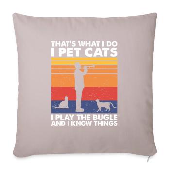 That's What Do Pet Cats Play The Bugle Know Things - Sofa pillowcase 17,3'' x 17,3'' (45 x 45 cm) - light taupe - Front