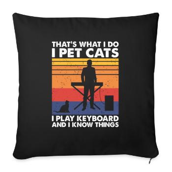 That's What Do Pet Cats Play Keyboard Know Things - Sofa pillowcase 17,3'' x 17,3'' (45 x 45 cm) - black - Front