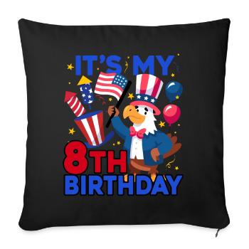 Es Ist Mein 8. Geburtstag Firecracker Kid 4th Of - Sofakissenbezug 45 x 45 cm - Schwarz - Vorne
