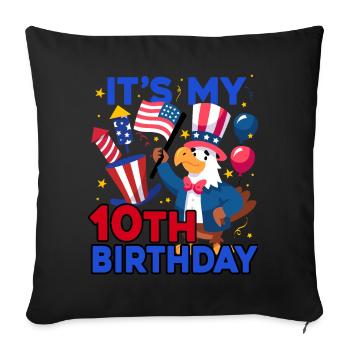 Es Ist Mein 10. Geburtstag Firecracker Kid 4th Of - Sofakissenbezug 45 x 45 cm - Schwarz - Vorne