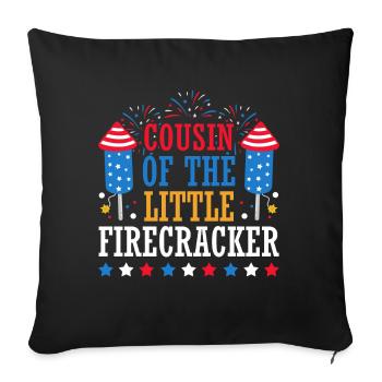 Cousin of the Little Firecracker July 4 Fireworks - Sofa pillowcase 17,3'' x 17,3'' (45 x 45 cm) - black - Front