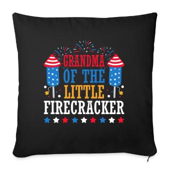 Grandmother of the Little Firecracker July 4 - Sofa pillowcase 17,3'' x 17,3'' (45 x 45 cm) - black - Front