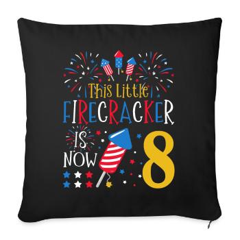 Ce petit pétard est maintenant 8 juillet 4, 8. - Housse de coussin décorative 45 x 45 cm - noir - Devant