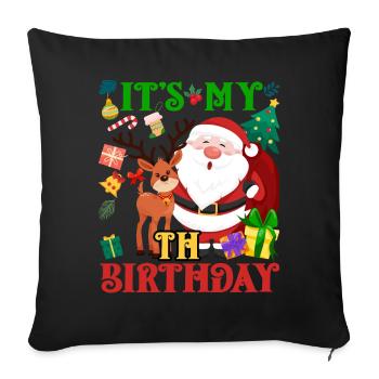 Es Ist Mein 6. Geburtstag Weihnachtsmann - Sofakissenbezug 45 x 45 cm - Schwarz - Vorne