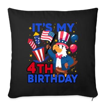 C’est mon 4ème anniversaire Firecracker Kid 4ème - Housse de coussin décorative 45 x 45 cm - noir - Devant