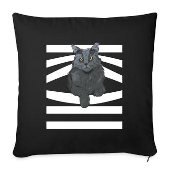Cute cat sneaks out pet owner - Sofa pillowcase 17,3'' x 17,3'' (45 x 45 cm) - black - Front