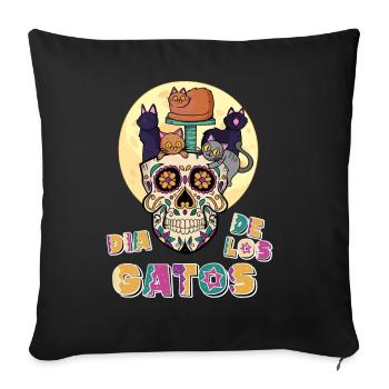 Dia De Los Gatos Cat Animal Rights Advocacy - Sofa pillowcase 17,3'' x 17,3'' (45 x 45 cm) - black - Front