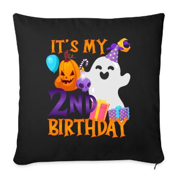 It's my 2nd birthday Spooky Ghost Halloween - Sofa pillowcase 17,3'' x 17,3'' (45 x 45 cm) - black - Front