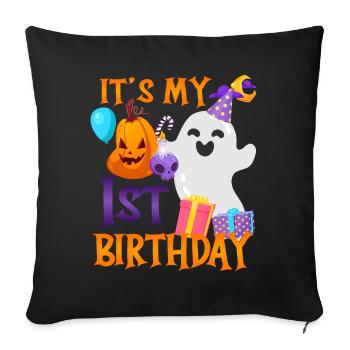 It's my 1st birthday Spooky Ghost Halloween - Sofa pillowcase 17,3'' x 17,3'' (45 x 45 cm) - black - Front