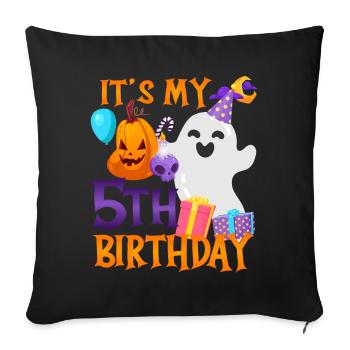 It's my 5th birthday Spooky Ghost Halloween - Sofa pillowcase 17,3'' x 17,3'' (45 x 45 cm) - black - Front