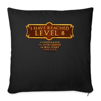 I have reached level 8 rpg online gaming - Sofa pillowcase 17,3'' x 17,3'' (45 x 45 cm) - black - Front