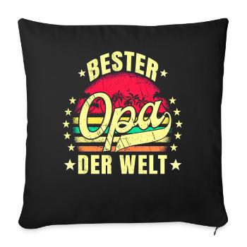 Bester Opa der Welt Geburtstag Opa Retro Bester - Sofakissenbezug 45 x 45 cm - Schwarz - Vorne