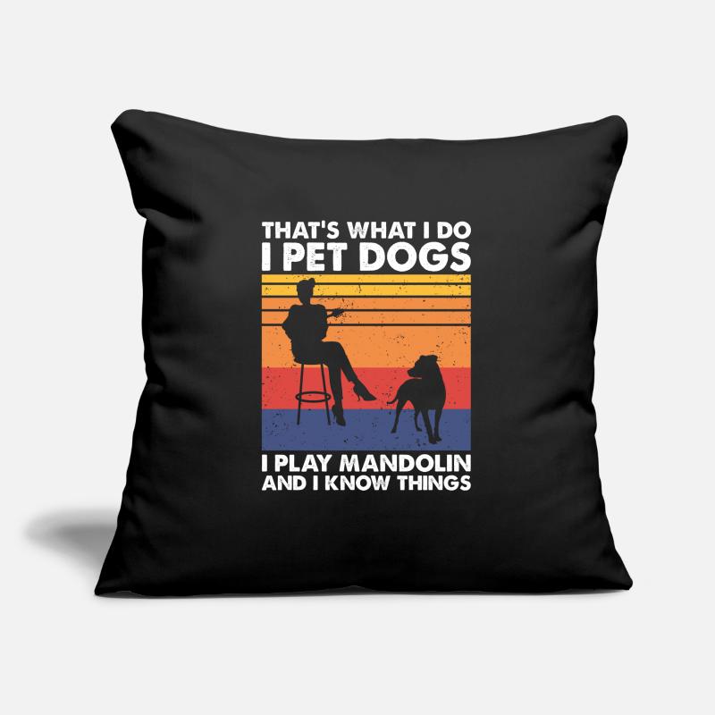That's What Do Pet Dogs Play Mandolin Know Things Sofa pillowcase 17,3'' x 17,3'' (45 x 45 cm)