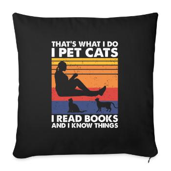That's What Do Pet Cats Read Books & Know Things - Sofakissenbezug 45 x 45 cm - Schwarz - Vorne