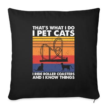 Cats Ride Roller Coasters & Know Things Theme Park - Sofakissenbezug 45 x 45 cm - Schwarz - Vorne