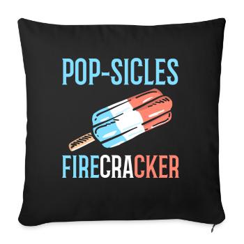 Feux d’artifice de glace 4 juillet Jour de l’indépendance - Housse de coussin décorative 45 x 45 cm - noir - Devant
