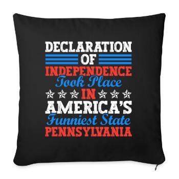 Déclaration d’indépendance en Pennsylvanie 4 juillet - Housse de coussin décorative 45 x 45 cm - noir - Devant