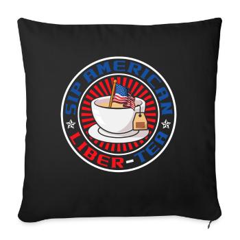 Amerikanischer Liber-tee Am 4. Juli, Dem - Sofakissenbezug 45 x 45 cm - Schwarz - Vorne