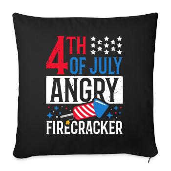 July 4 Angry Firecracker Independence Day - Sofa pillowcase 17,3'' x 17,3'' (45 x 45 cm) - black - Front