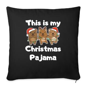 Quokka Christmas Pajamas - Sofa pillowcase 17,3'' x 17,3'' (45 x 45 cm) - black - Front