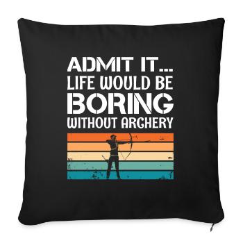 Archery Archer Longbow Target - Sofa pillowcase 17,3'' x 17,3'' (45 x 45 cm) - black - Front
