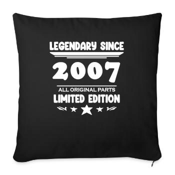 2007 - Year of construction 2007 - Vintage 2007 - Sofa pillowcase 17,3'' x 17,3'' (45 x 45 cm) - black - Front