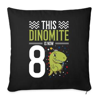 Ce dinomite est maintenant 8 Dinosaures Juillet 4, 8. - Housse de coussin décorative 45 x 45 cm - noir - Devant