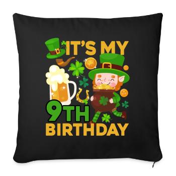 Es Ist Mein 9. Geburtstag Kinderferien St. - Sofakissenbezug 45 x 45 cm - Schwarz - Vorne