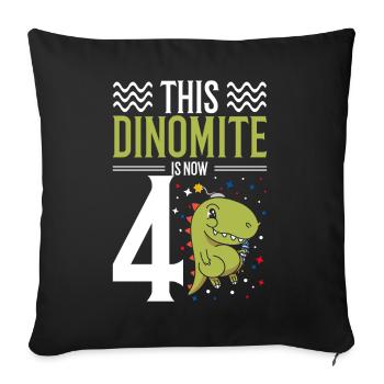 This dinomite is now 4 Dinosaurs July 4, 4. - Sofa pillowcase 17,3'' x 17,3'' (45 x 45 cm) - black - Front