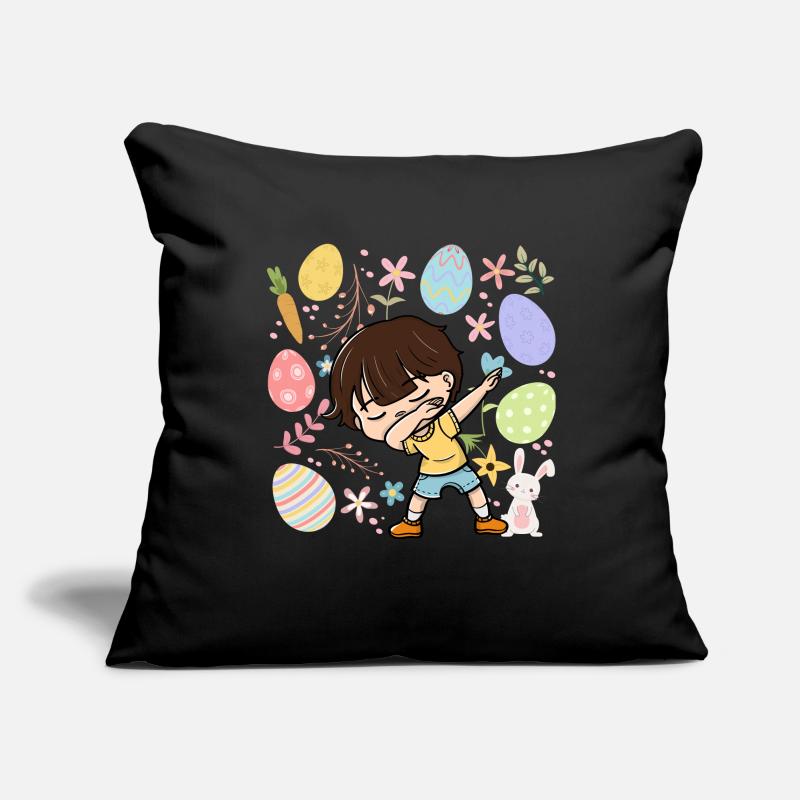 Dabbing Boy Colorful Eggs Easter Costume Holida Sofa pillowcase 17,3'' x 17,3'' (45 x 45 cm)