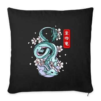 Japanese Earth Dragon Elemental Myth - Sofa pillowcase 17,3'' x 17,3'' (45 x 45 cm) - black - Front