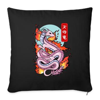 Japanese Fire Dragon Elemental Myth - Sofa pillowcase 17,3'' x 17,3'' (45 x 45 cm) - black - Front
