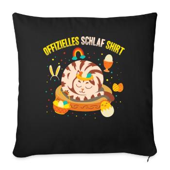 Official Sleep Shirt Sleepy Cat Easter Season - Sofa pillowcase 17,3'' x 17,3'' (45 x 45 cm) - black - Front