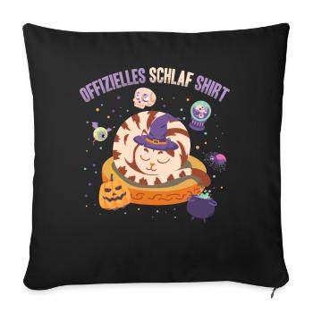 Official Sleep Shirt Sleepy Holiday Cat - Sofa pillowcase 17,3'' x 17,3'' (45 x 45 cm) - black - Front