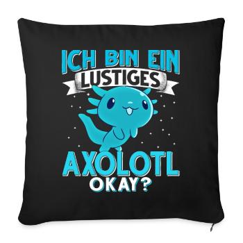 Axolotl - Sofakissenbezug 45 x 45 cm - Schwarz - Vorne