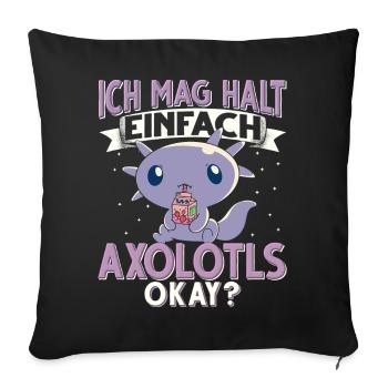 Axolotl - Sofakissenbezug 45 x 45 cm - Schwarz - Vorne