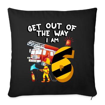 Pompiers pompiers J’ai 6 ans - Housse de coussin décorative 45 x 45 cm - noir - Devant