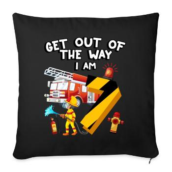 Pompier Pompiers J’ai 7 ans - Housse de coussin décorative 45 x 45 cm - noir - Devant