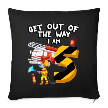 Pompiers pompiers J’ai 5 ans - Housse de coussin décorative 45 x 45 cm - noir - Devant